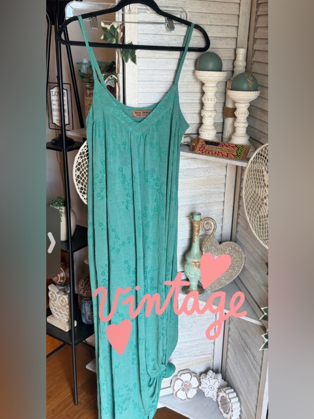 Karen Zambos Teal Floral dress